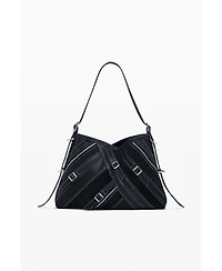 Desigual Women's Medium faux leather bag with buckles