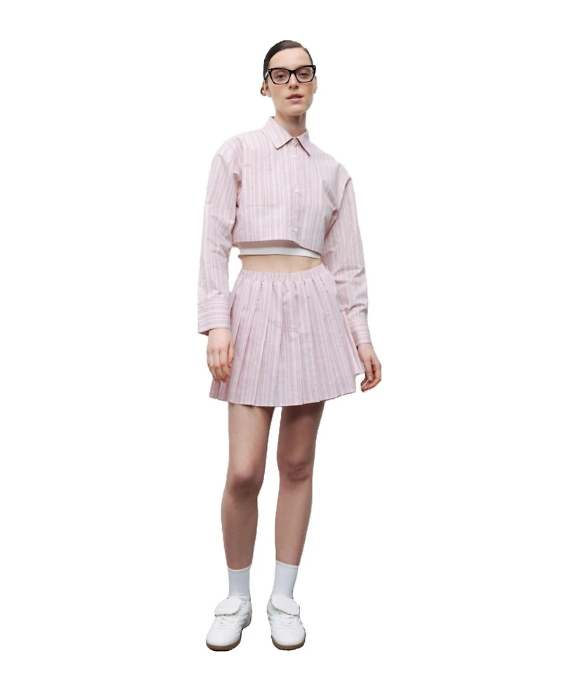 Nocturne Women's Striped Pleated Mini Skirt