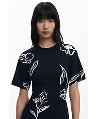 Desigual Women's Asymmetric dress with floral strokes