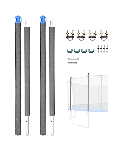 Yescom Universal Trampoline Replacement Enclosure Poles Accessories with Clamp and Hardware 2 Packs Fits Straight Pole Trampoline