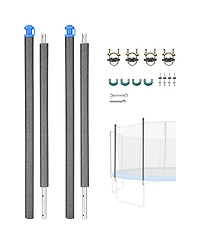 Yescom Universal Trampoline Replacement Enclosure Poles Accessories with Clamp and Hardware 2 Packs Fits Straight Pole Trampoline