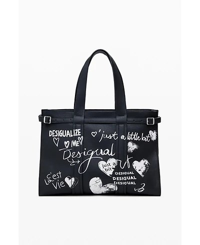 Desigual Women's Large faux leather shopper bag with letters