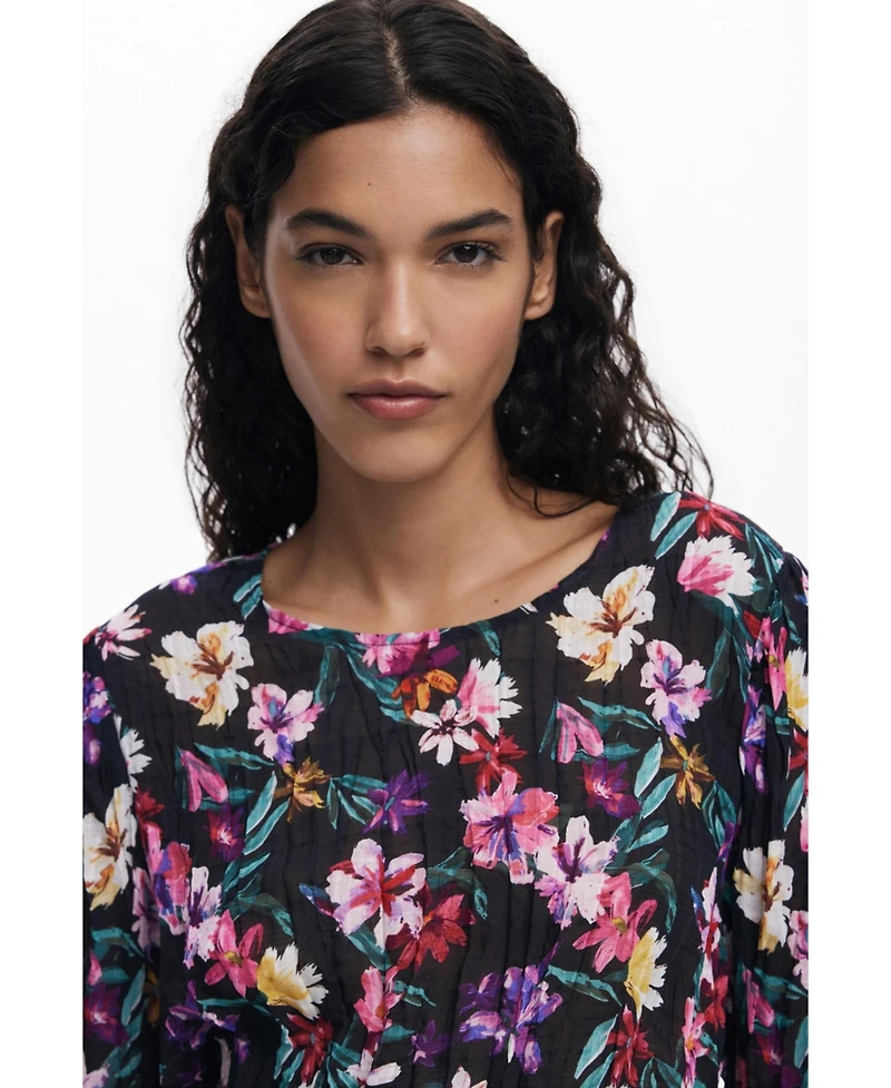Desigual Women's Pleated floral blouse