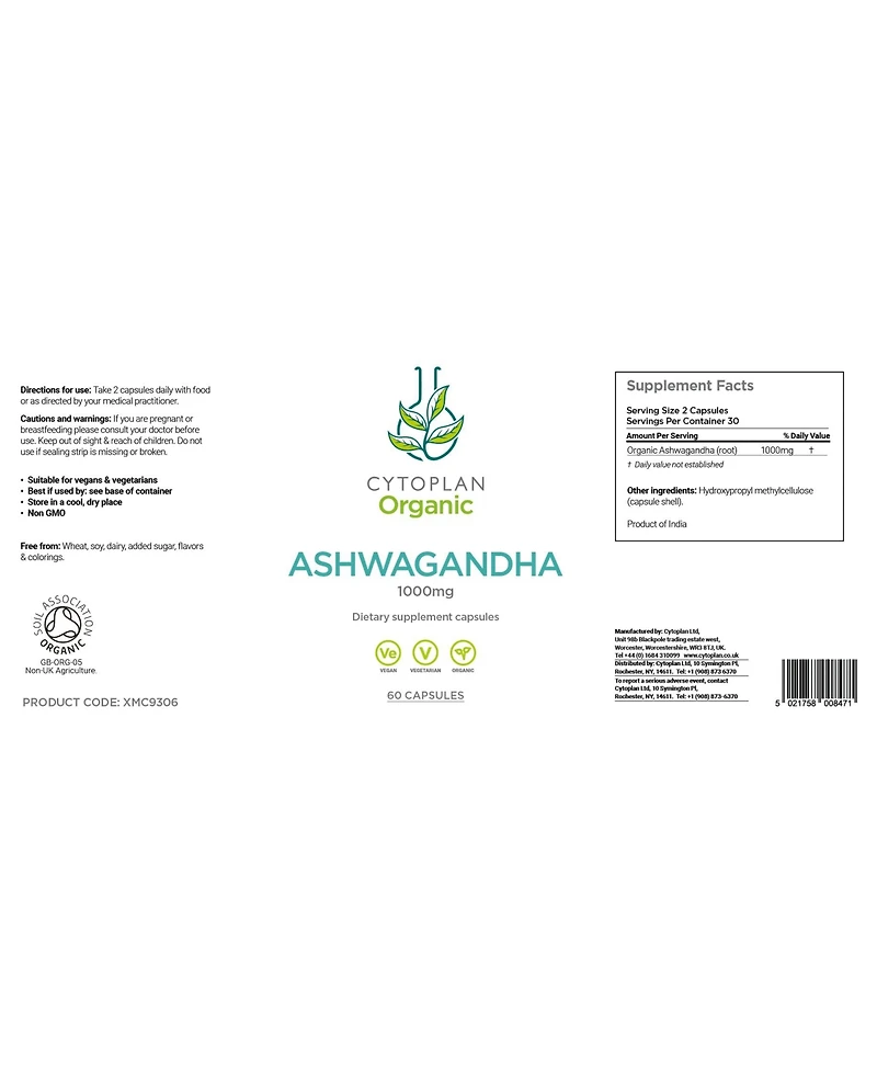 Cytoplan Ashwagandha 60 (caps) Usa