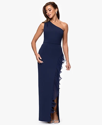 Xscape Petite Sleeveless One-Shoulder Sheath Dress