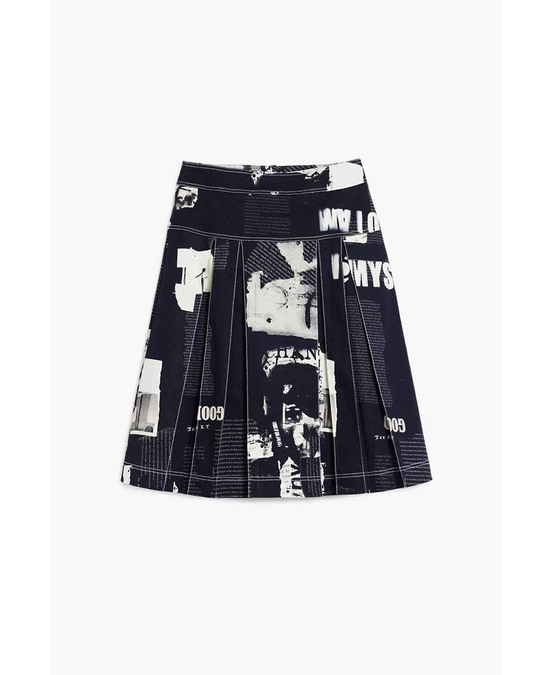 Desigual Women's Midi skirt with newspaper pleats