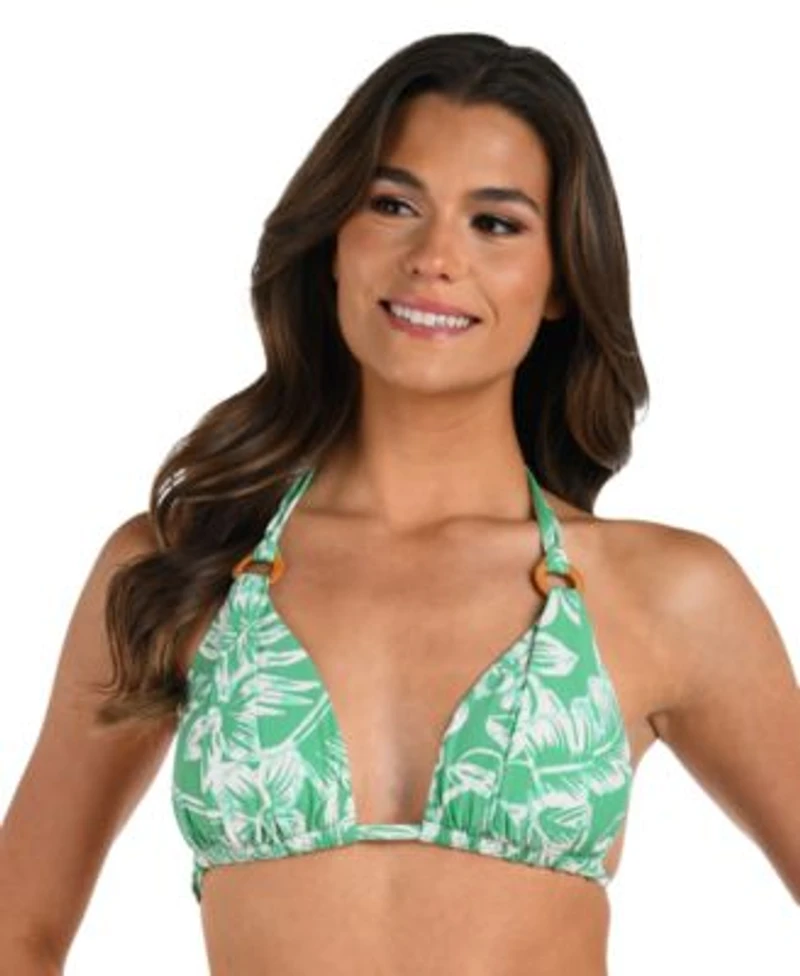 La Blanca Womens Batiki Halter Bikini Top Batiki Shirred Side Hipster Bikini Bottoms