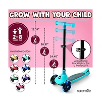 3-Wheel Foldable Kids Scooter - Child Toy Scooter with Built-in Led Wheel Lights