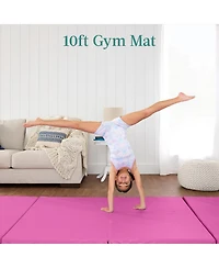 Best Choice Products 10ftx4ftx2in Folding Gym Mat 4-Panel w/ Carrying Handles & Balance Beam