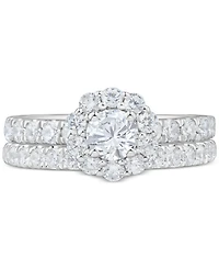 Diamond Halo Bridal Ring Set (2 ct. t.w.) in 14K White Gold