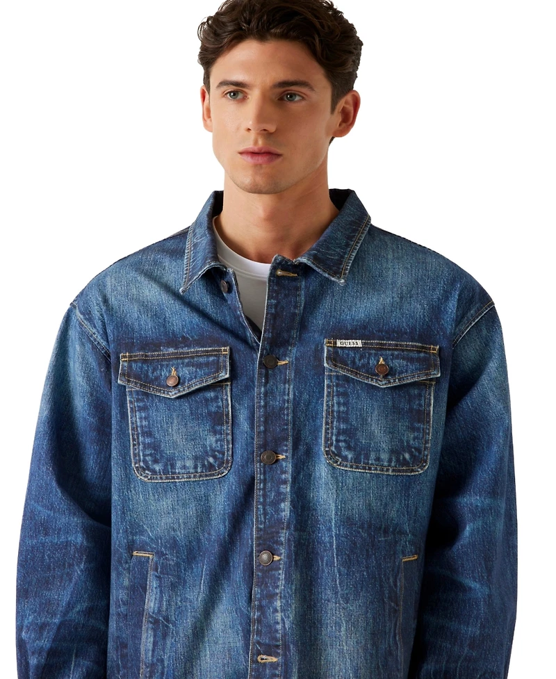 Guess Men's Billy Long-Sleeve Trucker Jacket