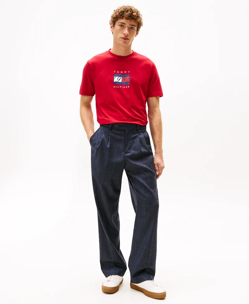 Tommy Hilfiger Men's Linear Flag 1985 Graphic T-Shirt