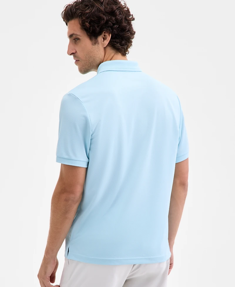 Alfani Men's Ottoman Short Sleeve Textured Quarter-Zip Polo Shirt