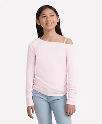 abercrombie kids Girls Asymmetrical Ruched Long Sleeve T-Shirt