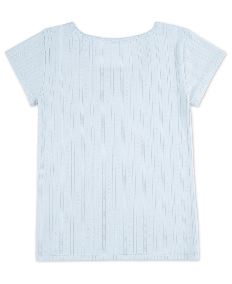 abercrombie kids Girls Pointelle Knit Square Neck T-Shirt