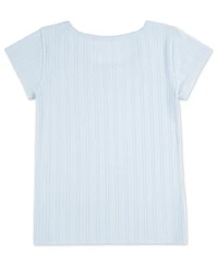 abercrombie kids Girls Pointelle Knit Square Neck T-Shirt