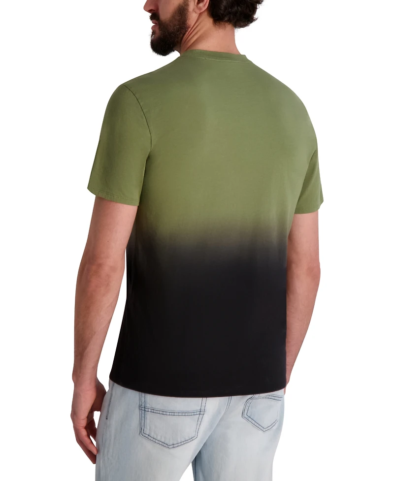 Karl Lagerfeld Paris Men's Ombre Short Sleeve Crewneck Logo T-Shirt