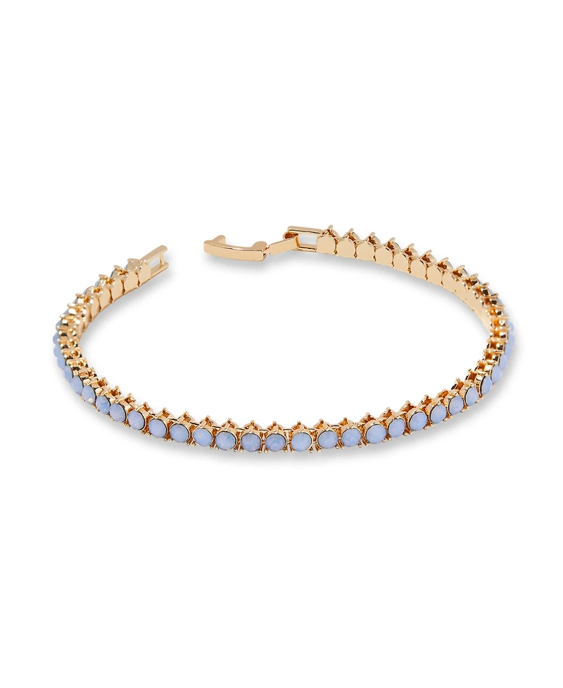 brook & york Gold Plated Isabella Opal Blue Tennis Chain Bracelet