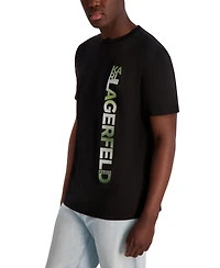 Karl Lagerfeld Paris Men's Short Sleeve Metallic Logo Crewneck T-Shirt
