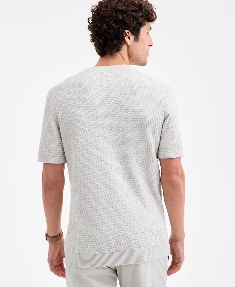 Alfani Men's Basketweave Sweater T-Shirt, Macy's Exclusive