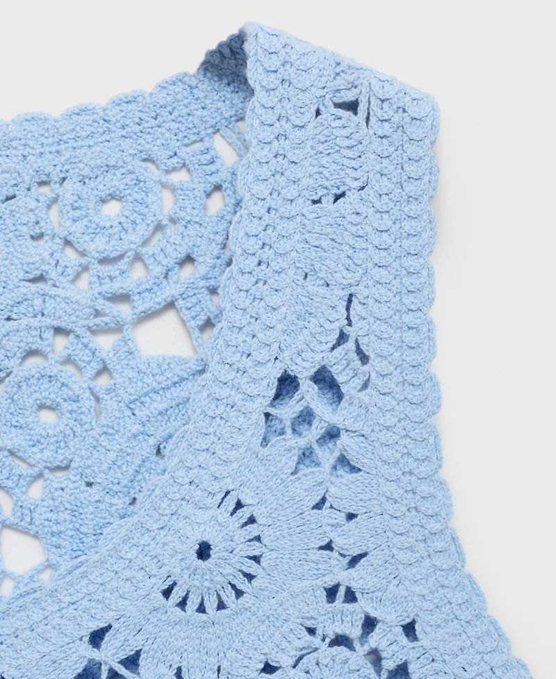 Mango Women's Flowers Crochet Top