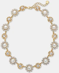 Charter Club Crystal & Imitation Pearl All-Around Collar Necklace, 17" + 2" extender, Macy's Exclusive