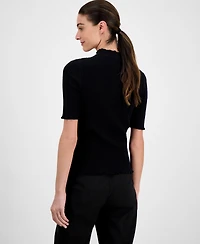 Anne Klein Women's Cable-Knit Short-Sleeve Sweater