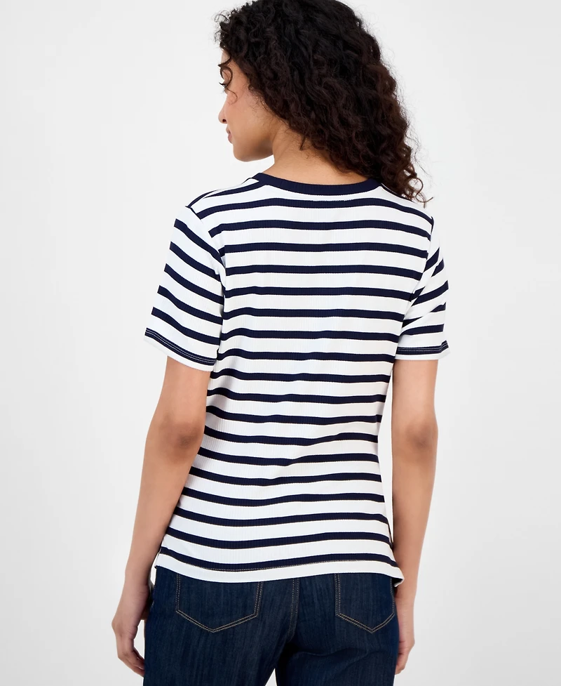 Nautica Jeans Women's Striped Twisted Top