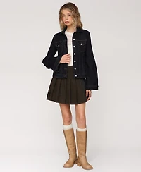 Avec Les Filles Women's Flare-Sleeve Denim Trucker Jacket