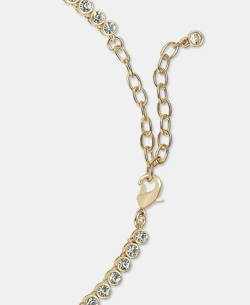 On 34th Crystal Tennis Necklace, 15" + 3" extender, Macy's Exclusive