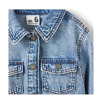 Cotton On Little Girls Sasha Long Sleeve Denim Shirt Dress