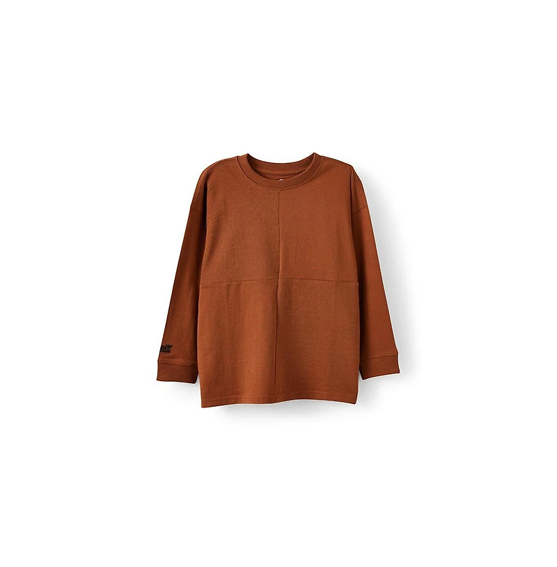 Cotton On Boys Little/Big Long Sleeve Textured Splice Tee