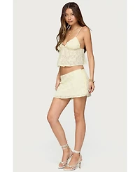 Edikted Women's Leora Textured Floral Mini Skirt