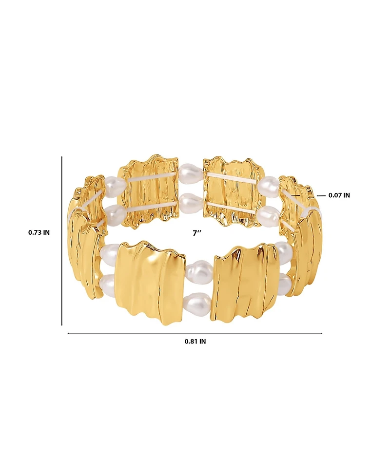 Bcbg Gold-Tone Sculpted Stretch Bracelet