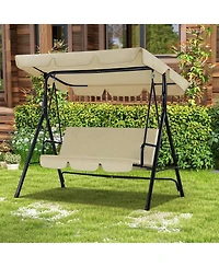 Boyel Living -Person Metal Patio Swing with Removable Cushion Outdoor Porch Chair for Adults Garden Backyard Deck