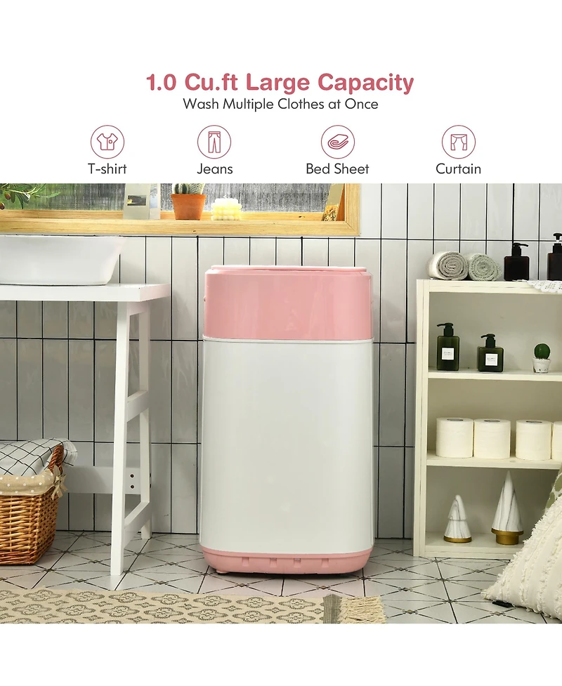 Costway 8lbs Portable Fully Automatic Washing Machine W/ Drain Pump