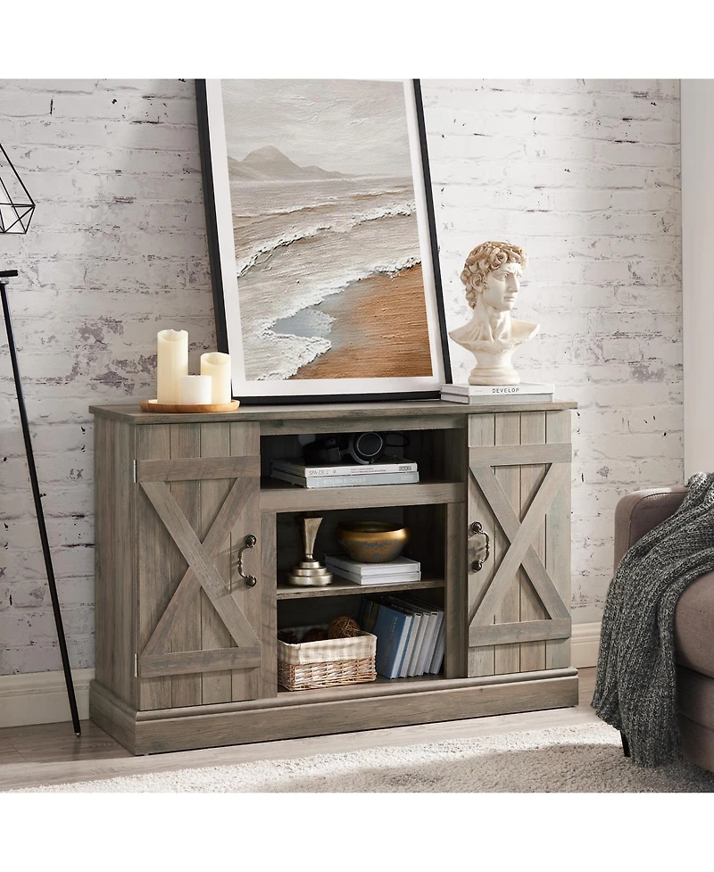 American retro Cabinet with Open and Closed Storage Space