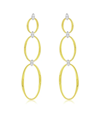 Suzy Levian New Yor Suzy Levian Golden Helix Sterling Silver & Cubic Zirconia Double Oval Drop Earrings