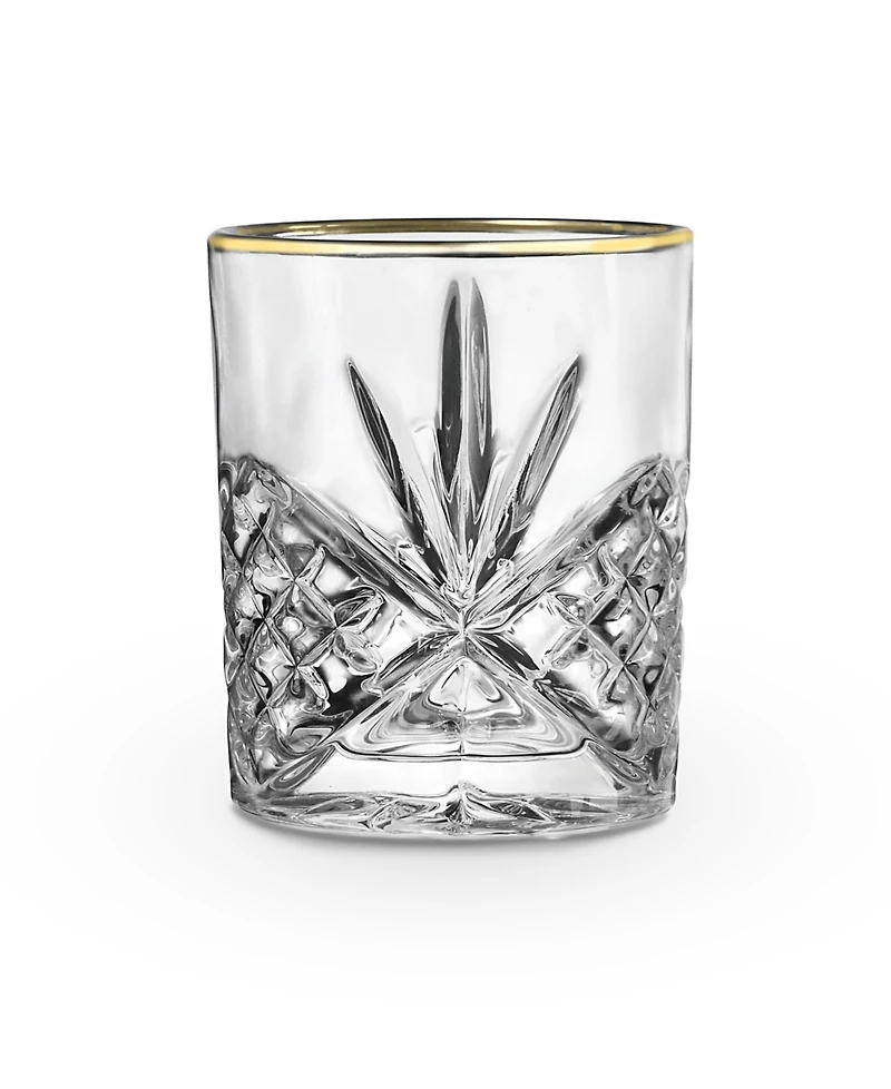 Godinger Dublin Gold Double Old Fashioned Glasses, Set of 4