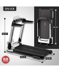 Ovicx Quiet Portable Folding Flex Treadmill w/ Bluetooth & Fitness Tracking App