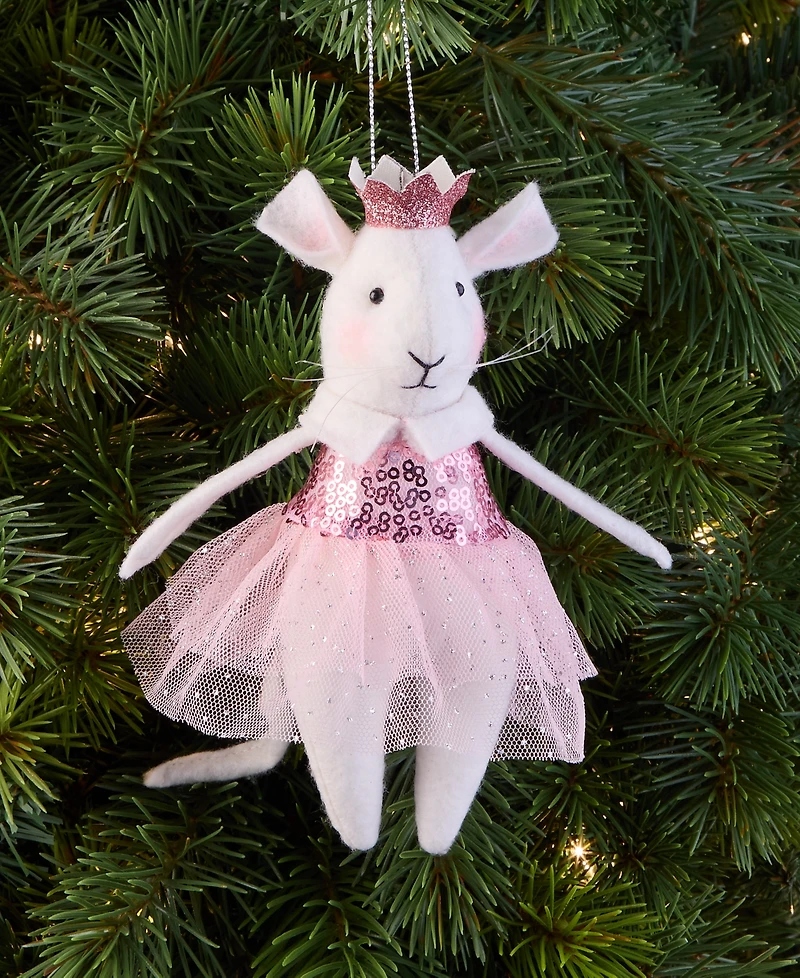 Holiday Lane Tiny Tidings Princess Mouse Fabric Ornament, Macy's Exclusive