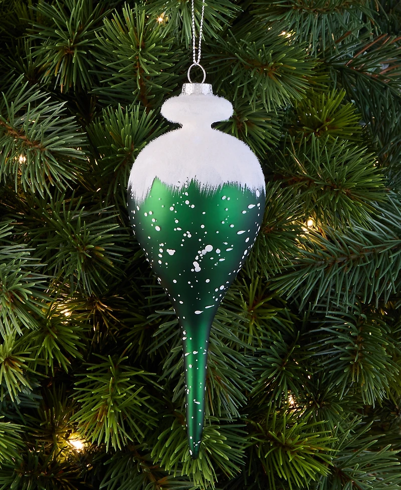 Holiday Lane Enchanted Emerald Glass Drop Ornament, Macy's Exclusive