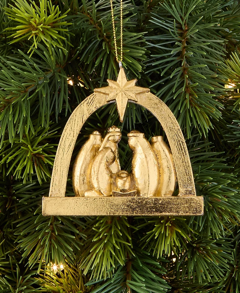 Holiday Lane Blessed Arched Nativity Scene Ornament, Macy's Exclusive