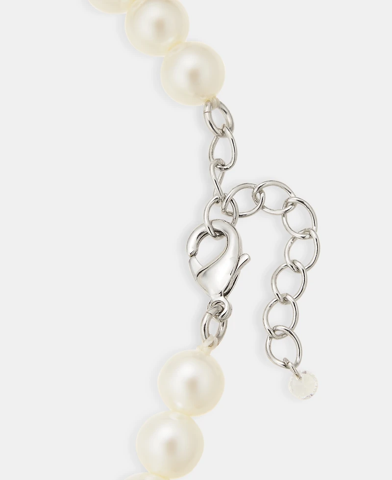 Holiday Lane Silver-Tone Imitation Pearl Snowflake Pendant Necklace, 17-1/2" + 2" extender