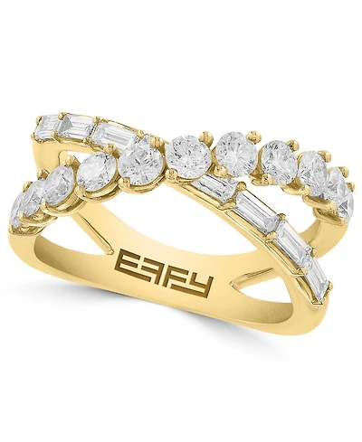 Effy Lab Grown Diamond Crisscross Ring (1-3/8 ct. t.w.) in 14k Yellow Gold