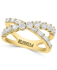 Effy Lab Grown Diamond Crisscross Ring (1-3/8 ct. t.w.) in 14k Yellow Gold
