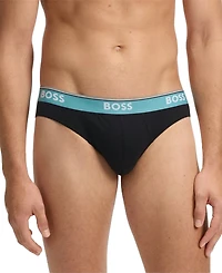 Boss by Hugo Men's Power 3-Pk. Tipped Logo Waistband Briefs