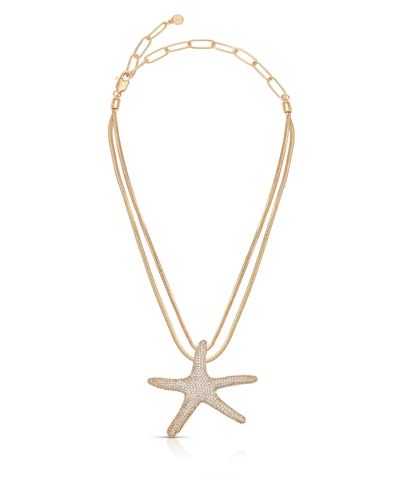 Ettika Pave Starfish Statement Necklace