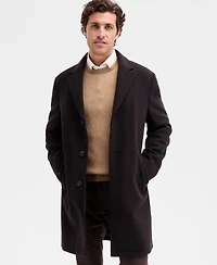 Ted by Baker Men's Classic-Fit Brown Navy Houndstooth Check Overcoat