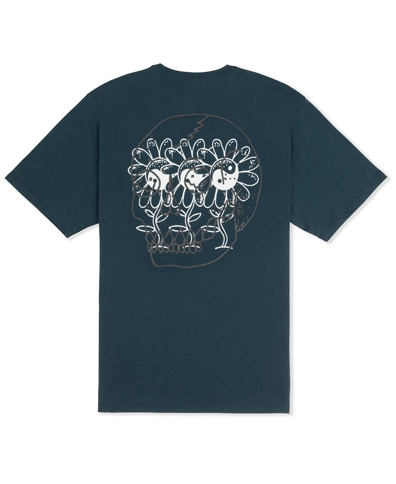 Hurley Men's Skulls And Flowers Short Sleeve T-Shirt